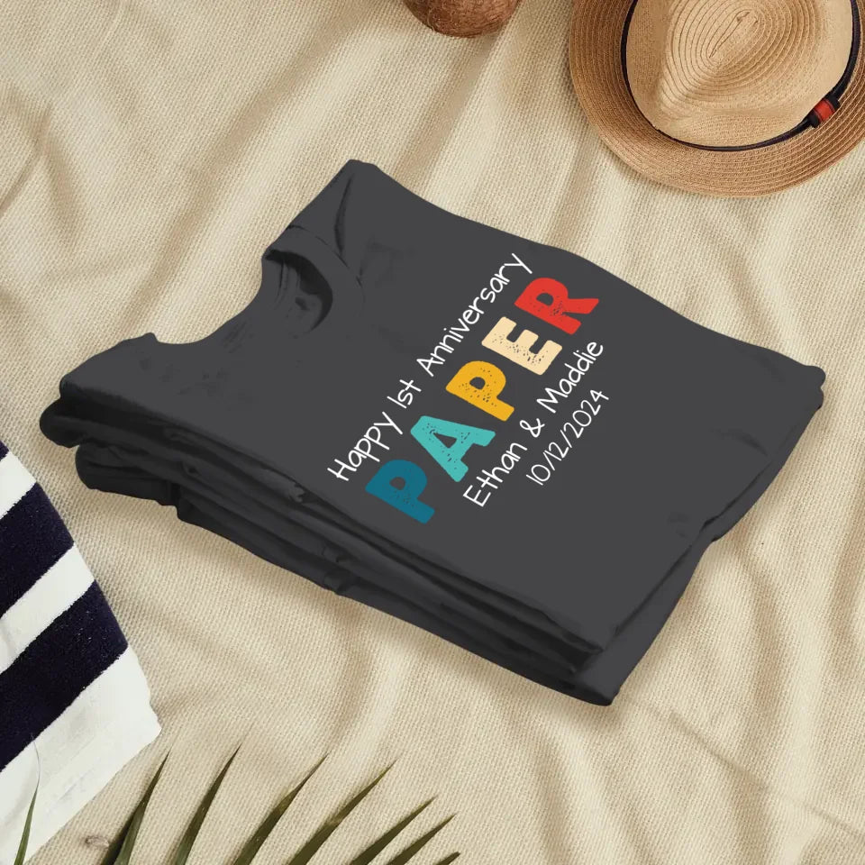 Happy Anniversary Paper: Our Special Story - Personalized Gifts For Couples - Unisex T-Shirt