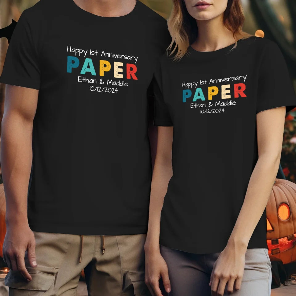 Happy Anniversary Paper: Our Special Story - Personalized Gifts For Couples - Unisex T-Shirt