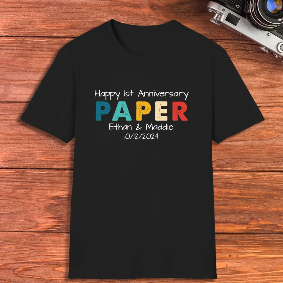 Happy Anniversary Paper: Our Special Story - Personalized Gifts For Couples - Unisex T-Shirt