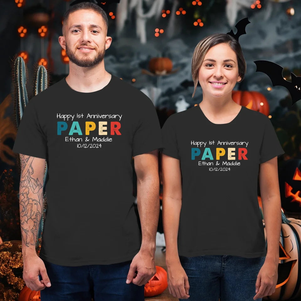 Happy Anniversary Paper: Our Special Story - Personalized Gifts For Couples - Unisex T-Shirt