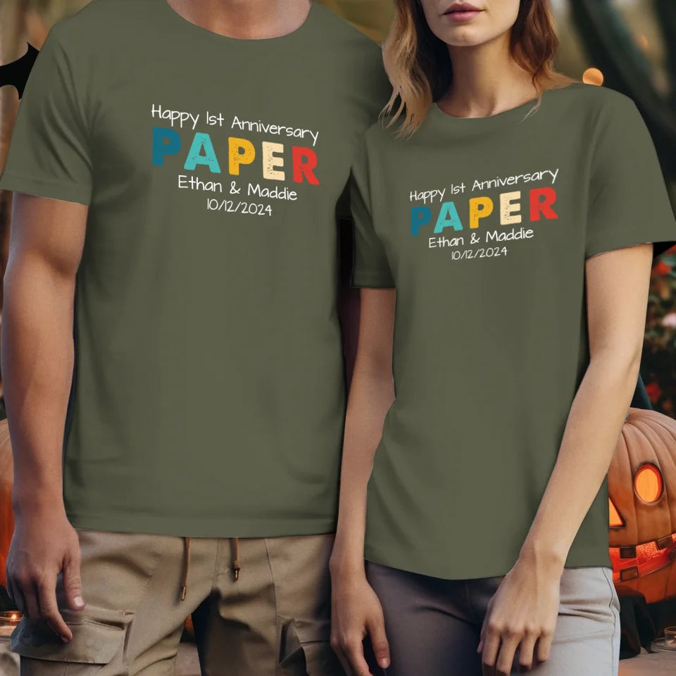 Happy Anniversary Paper: Our Special Story - Personalized Gifts For Couples - Unisex T-Shirt