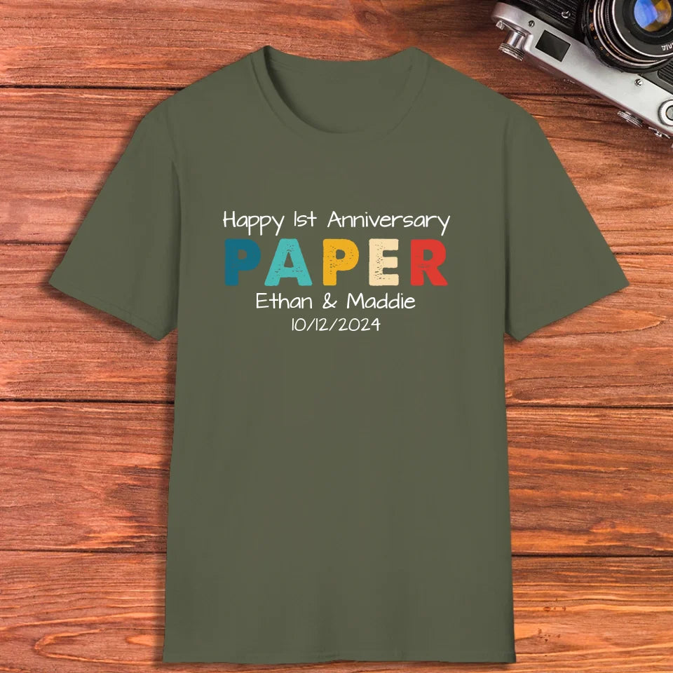 Happy Anniversary Paper: Our Special Story - Personalized Gifts For Couples - Unisex T-Shirt