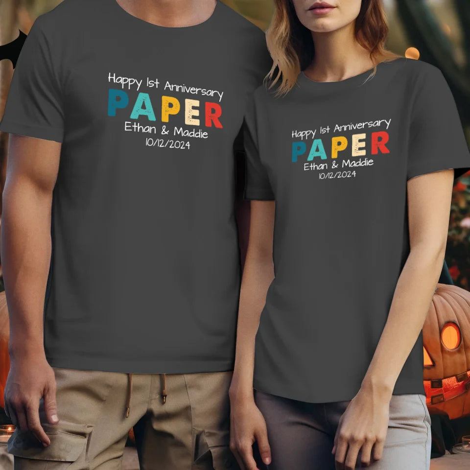 Happy Anniversary Paper: Our Special Story - Personalized Gifts For Couples - Unisex T-Shirt