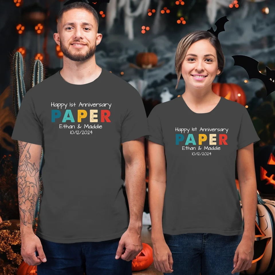 Happy Anniversary Paper: Our Special Story - Personalized Gifts For Couples - Unisex T-Shirt