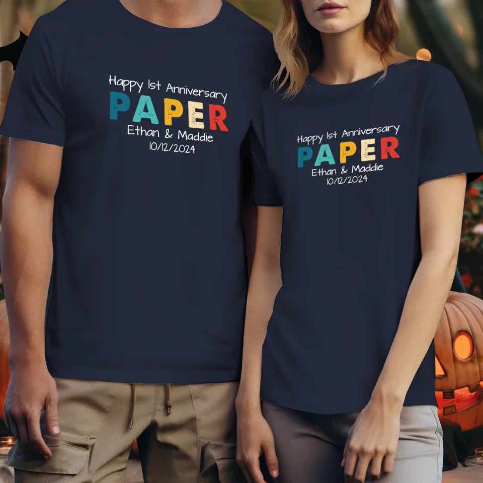 Happy Anniversary Paper: Our Special Story - Personalized Gifts For Couples - Unisex T-Shirt