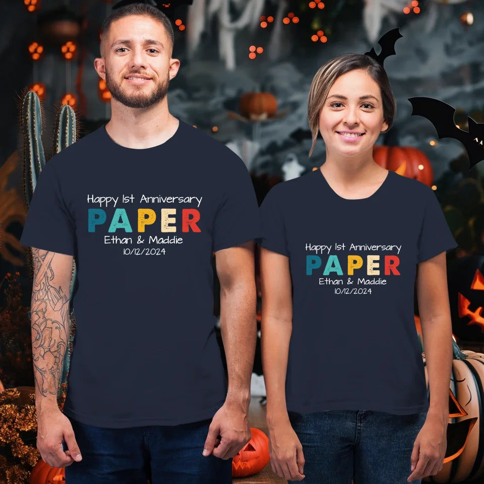 Happy Anniversary Paper: Our Special Story - Personalized Gifts For Couples - Unisex T-Shirt