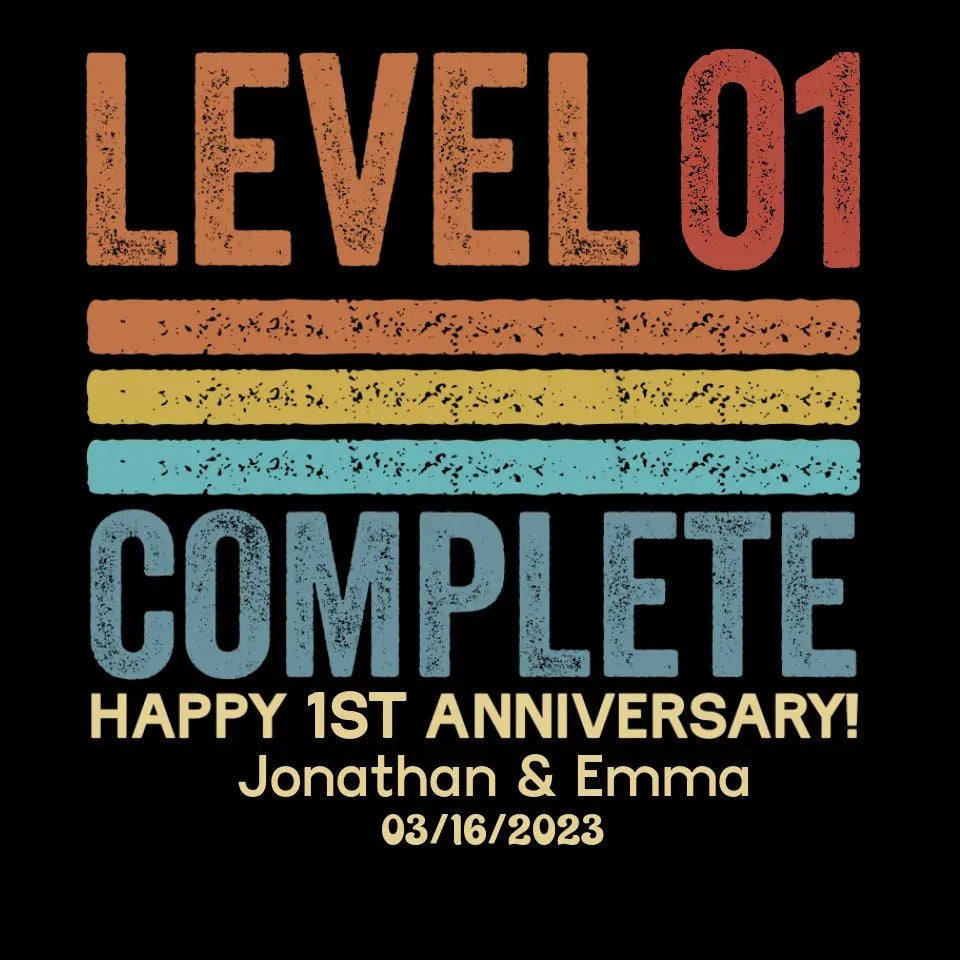 Happy Anniversary Level Complete - Personalized Gifts For Couples - Unisex Sweater