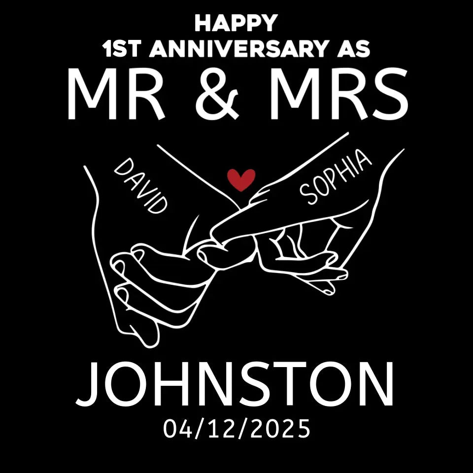 Happy Anniversary As Mr & Mrs! Lover, Laughter And Forever - Personalized Gifts For Couples - Unisex T-Shirt