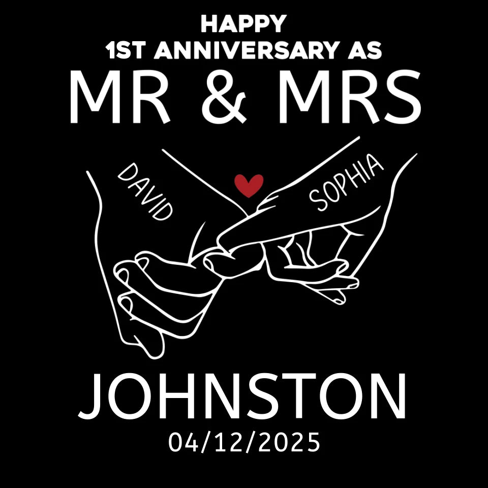 Happy Anniversary As Mr & Mrs! Lover, Laughter And Forever - Personalized Gifts For Couples - Unisex T-Shirt