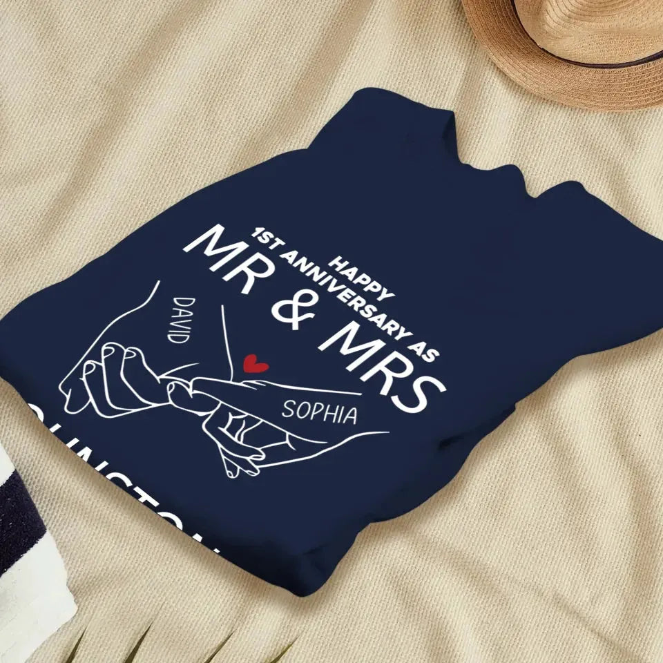 Happy Anniversary As Mr & Mrs! Lover, Laughter And Forever - Personalized Gifts For Couples - Unisex Sweater