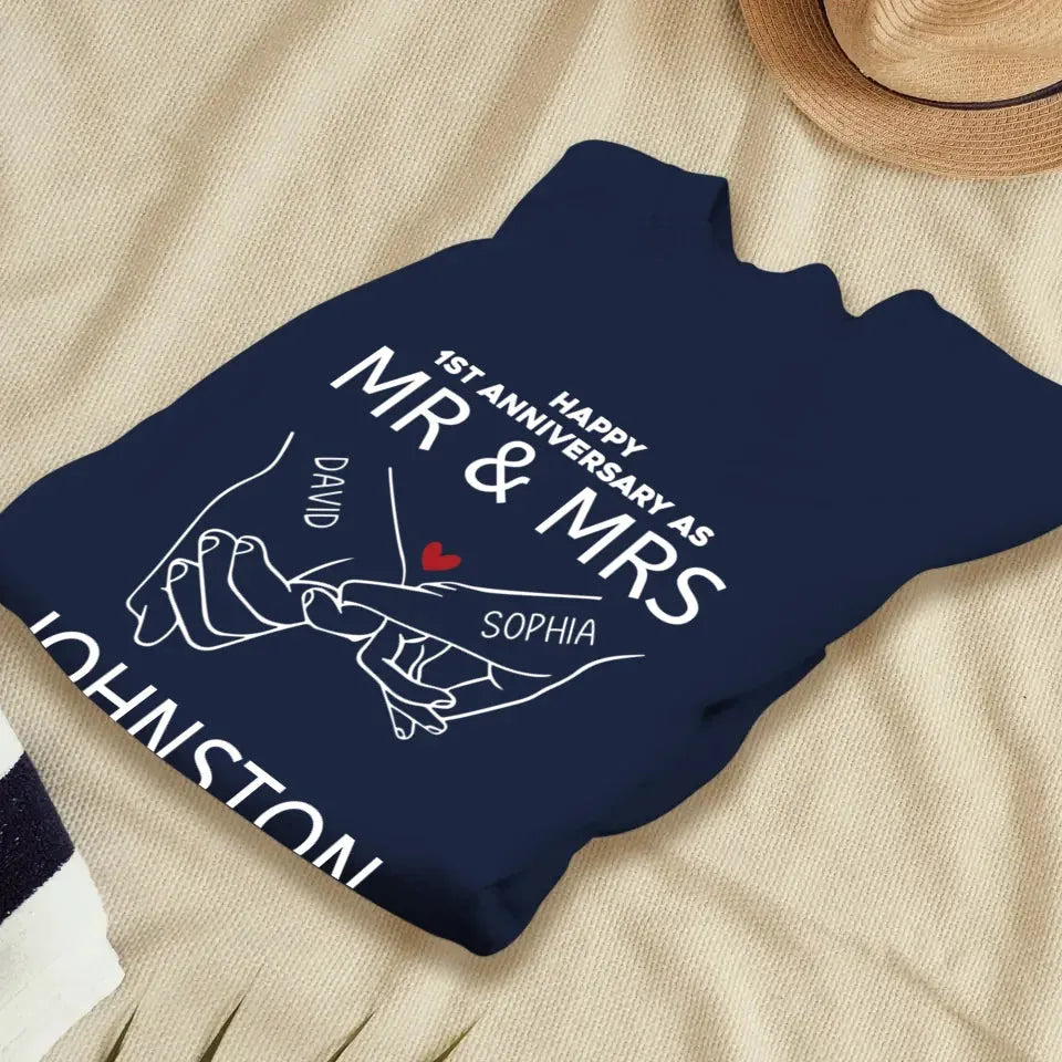 Happy Anniversary As Mr & Mrs! Lover, Laughter And Forever - Personalized Gifts For Couples - Unisex Sweater