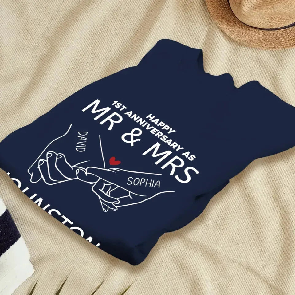 Happy Anniversary As Mr & Mrs! Lover, Laughter And Forever - Personalized Gifts For Couples - Unisex Sweater