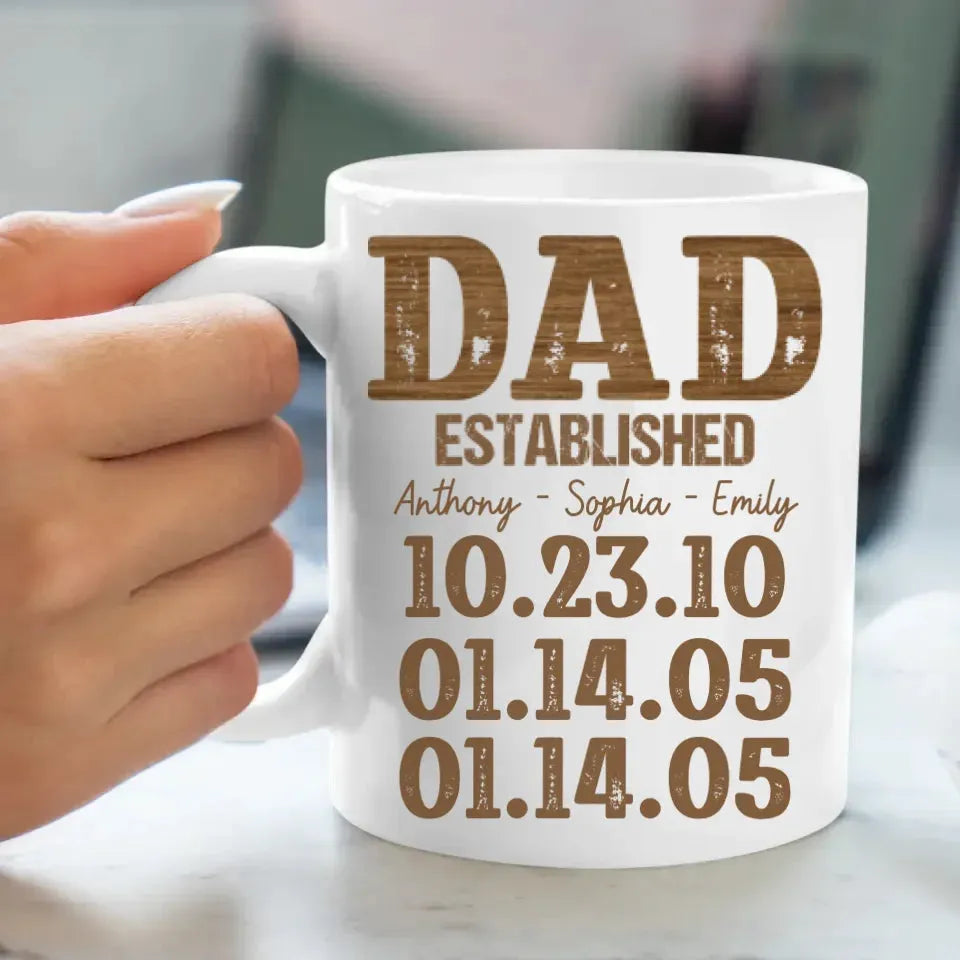 Dad Established: A Legacy Of Love And Strength - Personalized Gifts For Dad - Mug