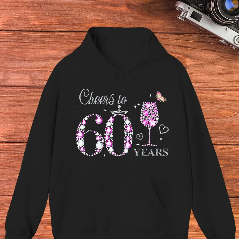 Cheers For Years Pink Diamond - Personalized Gifts For Mom - Hoodie