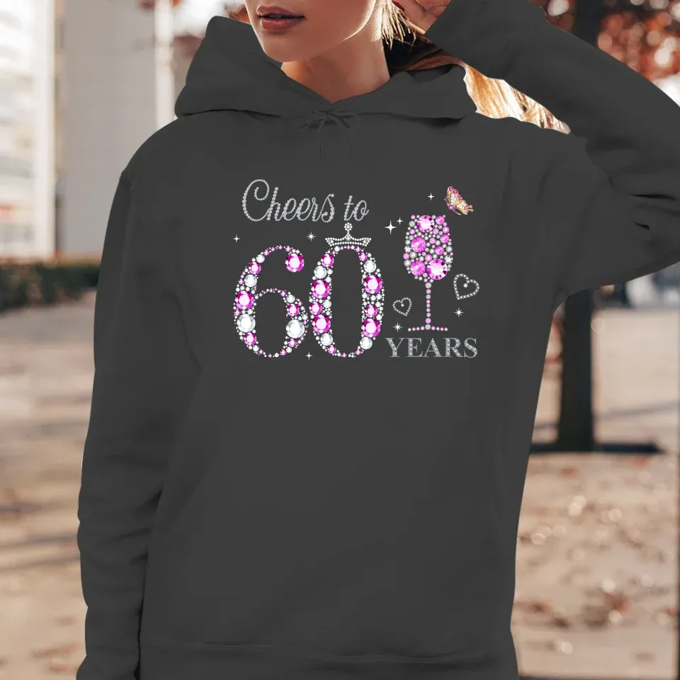 Cheers For Years Pink Diamond - Personalized Gifts For Mom - Hoodie