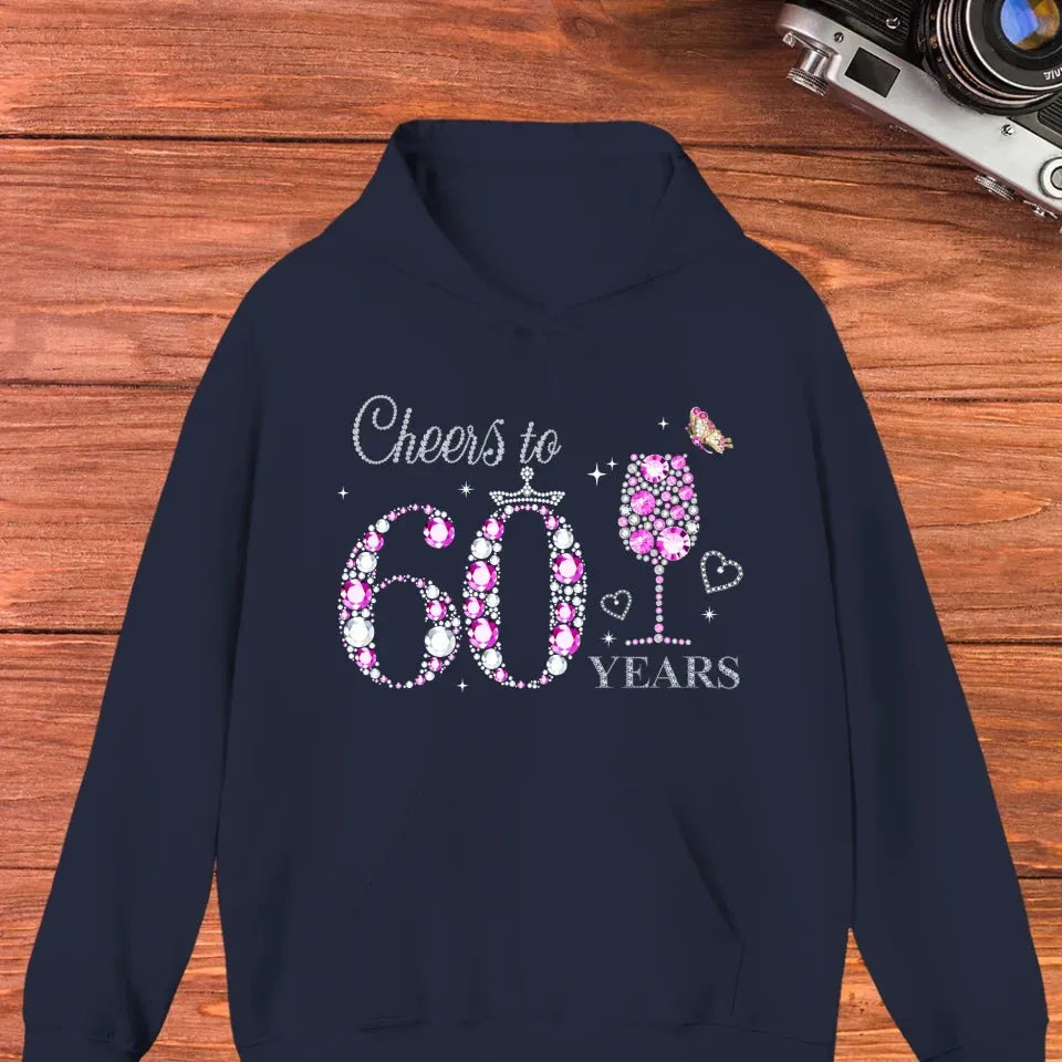 Cheers For Years Pink Diamond - Personalized Gifts For Mom - Hoodie