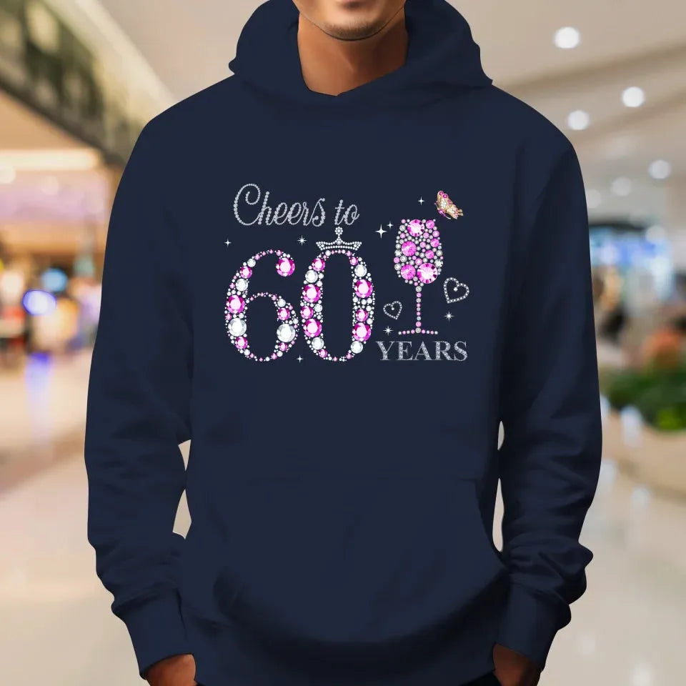 Cheers For Years Pink Diamond - Personalized Gifts For Mom - Hoodie