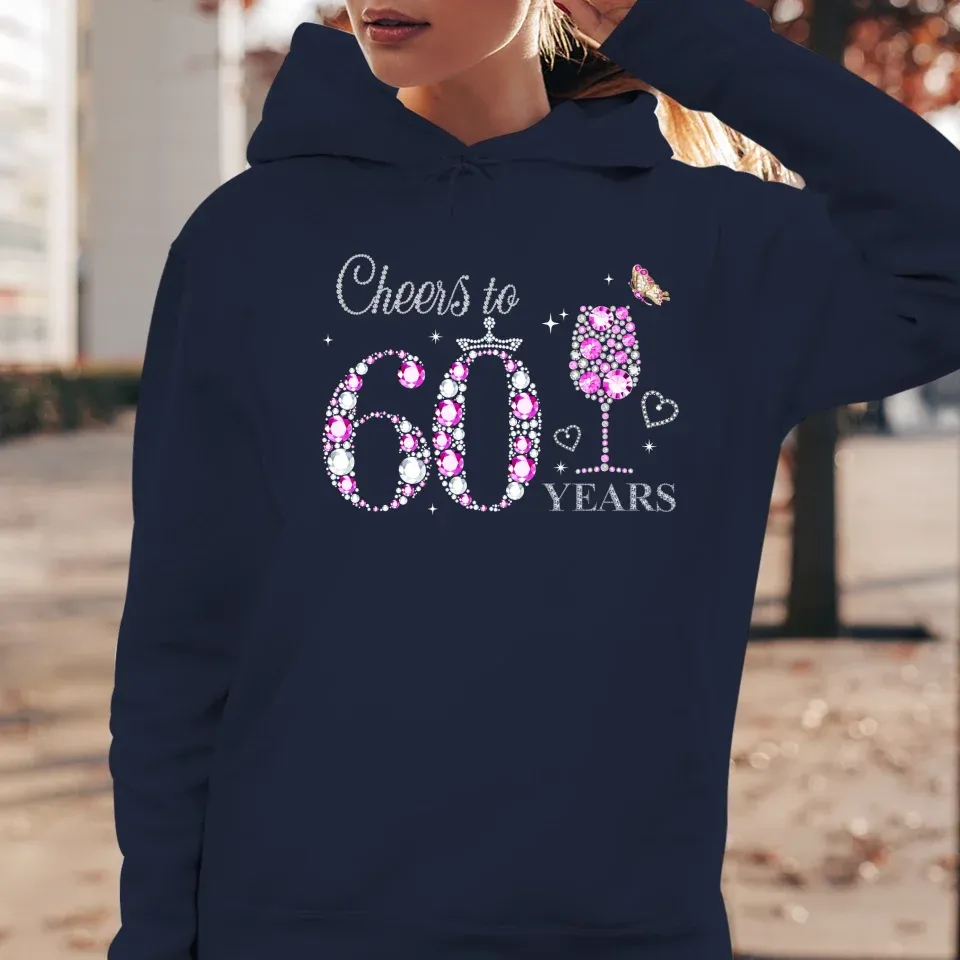 Cheers For Years Pink Diamond - Personalized Gifts For Mom - Hoodie