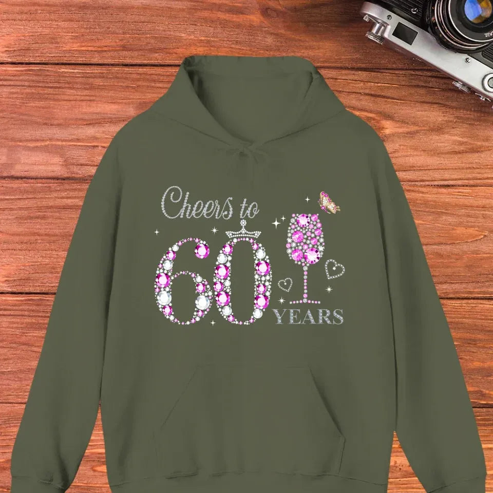 Cheers For Years Pink Diamond - Personalized Gifts For Mom - Hoodie