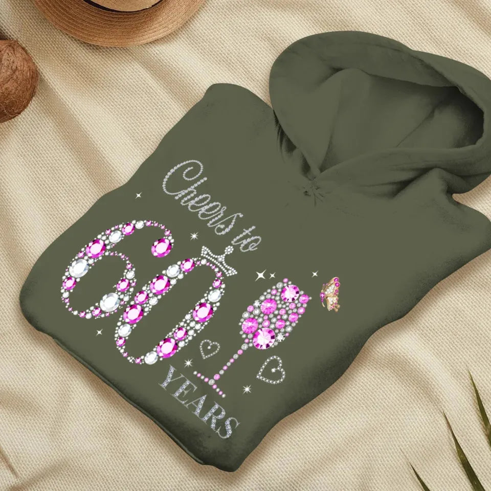 Cheers For Years Pink Diamond - Personalized Gifts For Mom - Hoodie