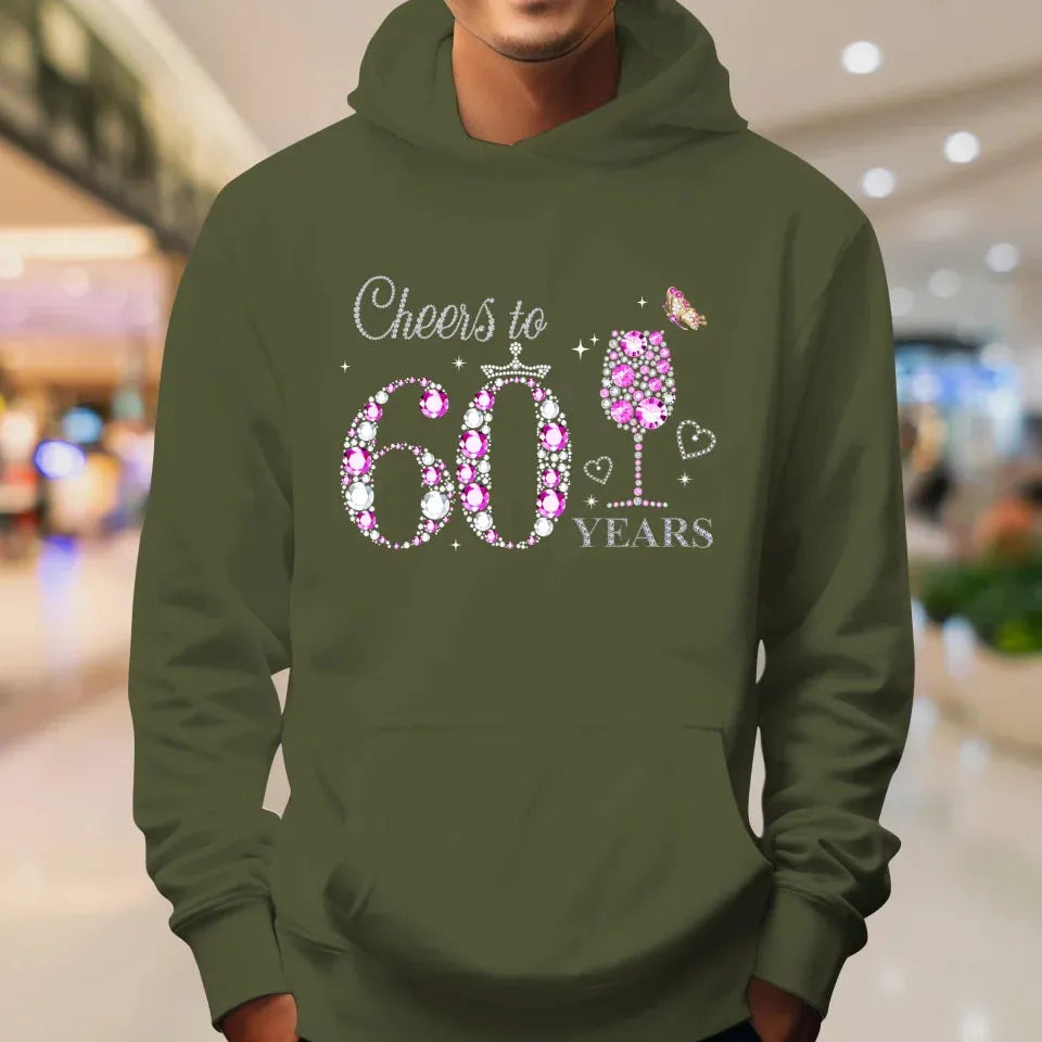 Cheers For Years Pink Diamond - Personalized Gifts For Mom - Hoodie