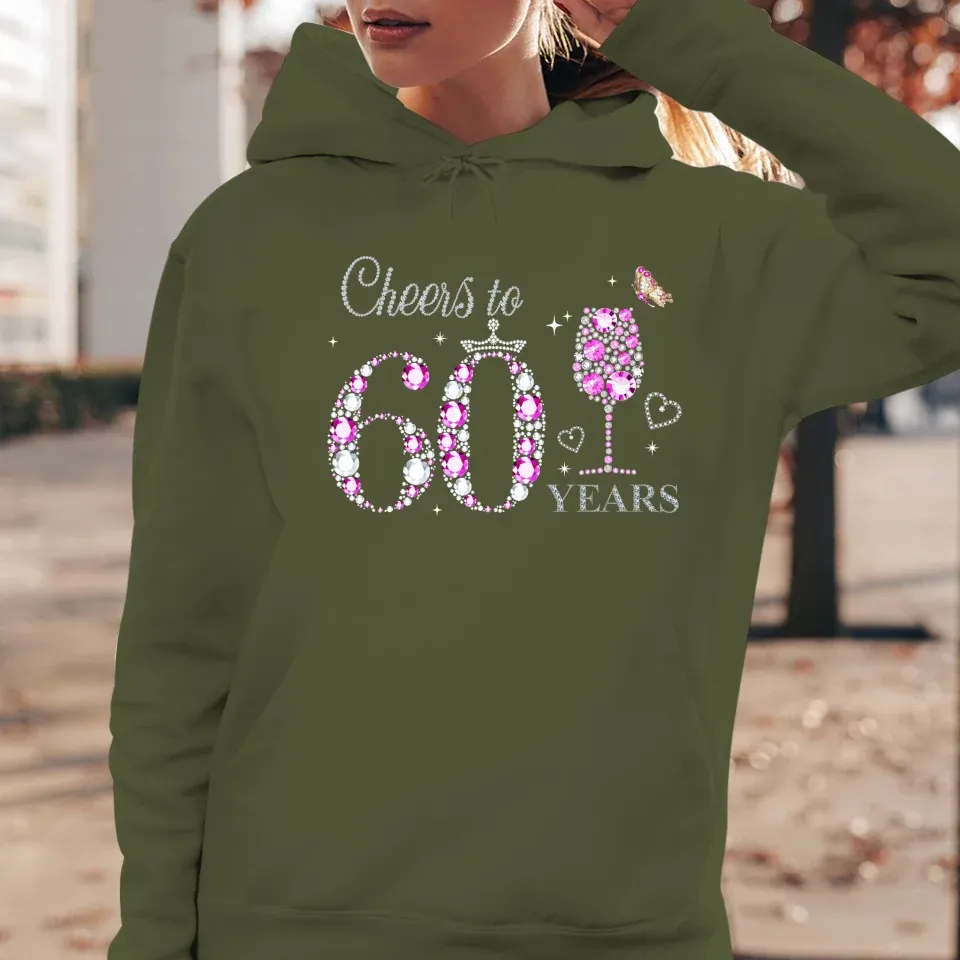 Cheers For Years Pink Diamond - Personalized Gifts For Mom - Hoodie