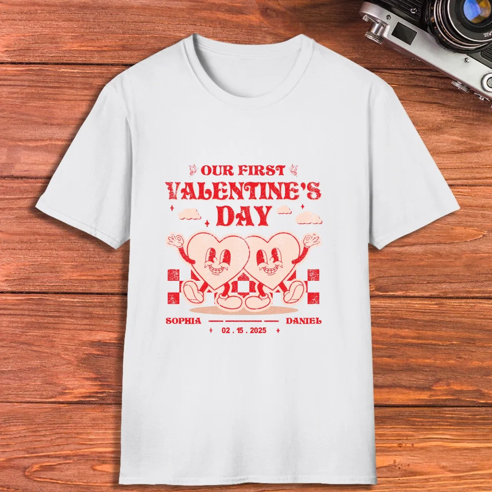 First Valentine, Endless Love Groovy - Personalized Gifts For Couples - Unisex T-Shirt