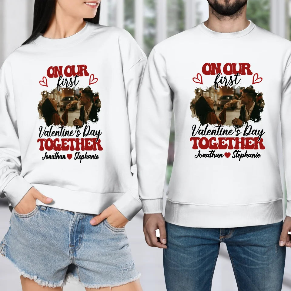 Our Very First Valentine's Day Together - Personalized Gifts For Couples - Unisex Sweater