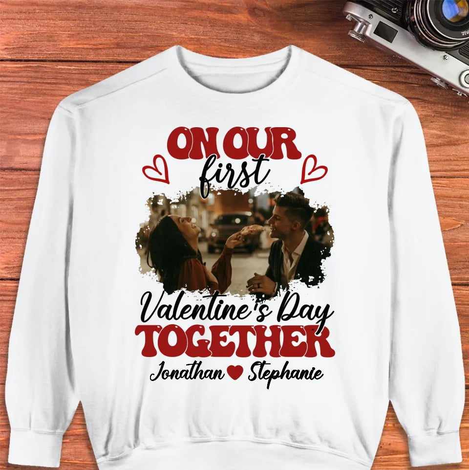 Our Very First Valentine's Day Together - Personalized Gifts For Couples - Unisex Sweater