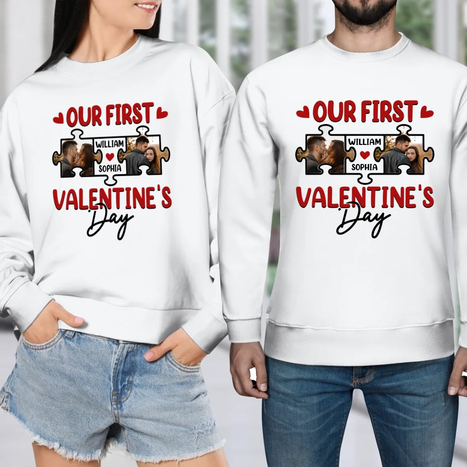 A Day In Love: Our Valentine's Celebration - Personalized Gifts For Couples - Unisex Sweater