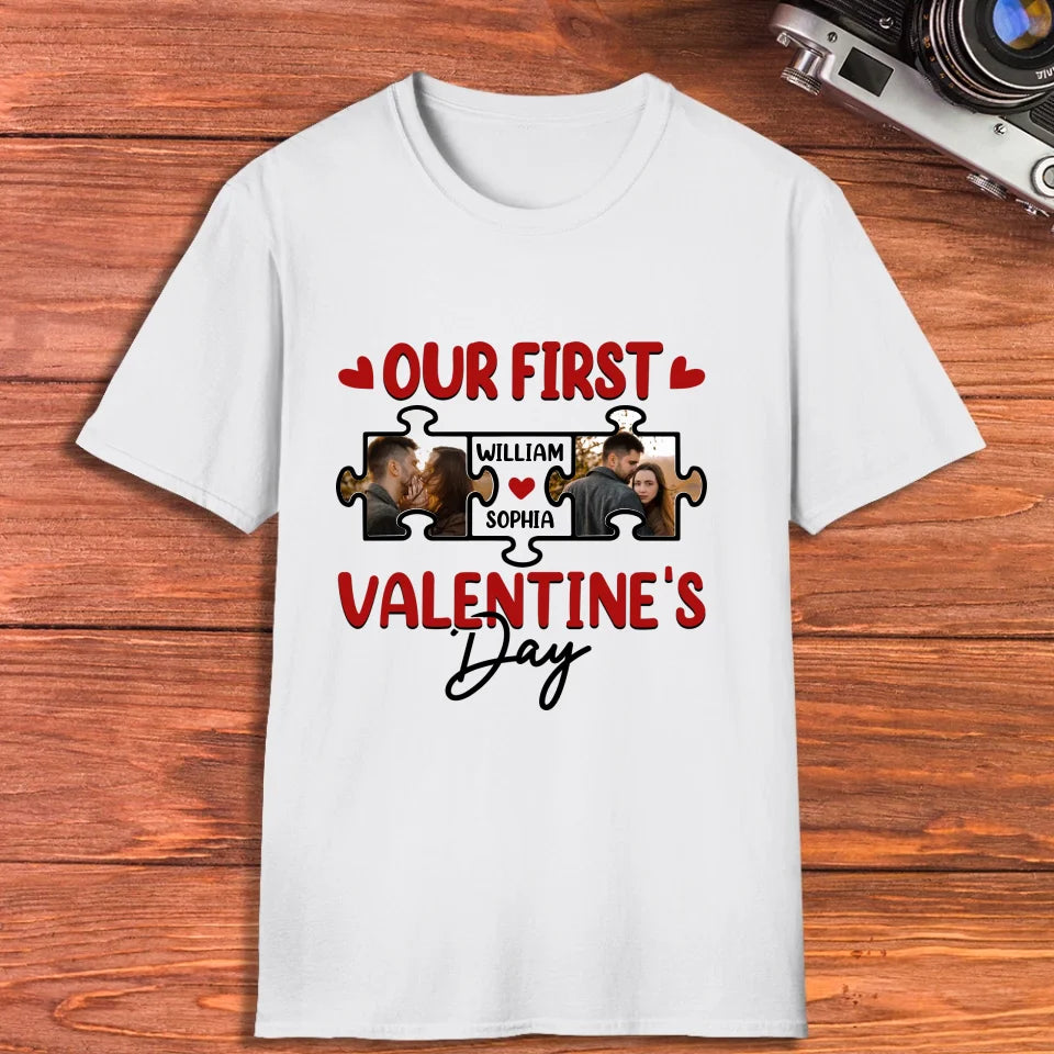 A Day In Love: Our Valentine's Celebration - Personalized Gifts For Couples - Unisex T-Shirt