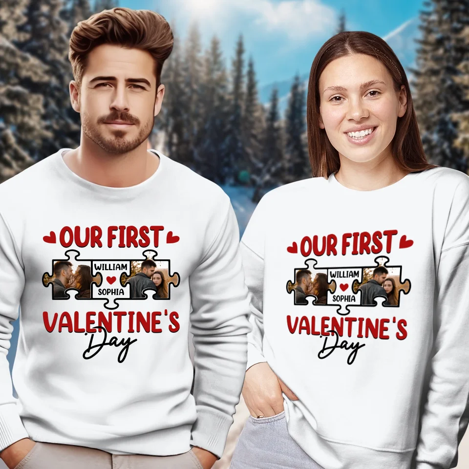 A Day In Love: Our Valentine's Celebration - Personalized Gifts For Couples - Unisex Sweater