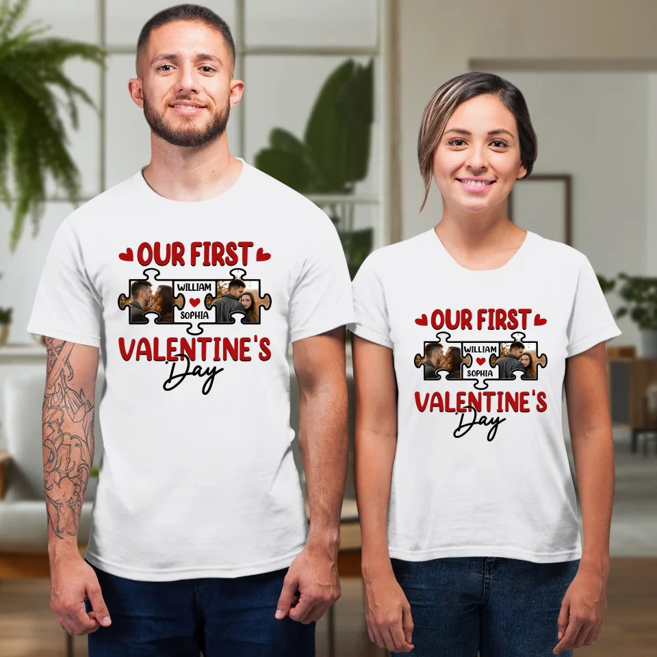 A Day In Love: Our Valentine's Celebration - Personalized Gifts For Couples - Unisex T-Shirt