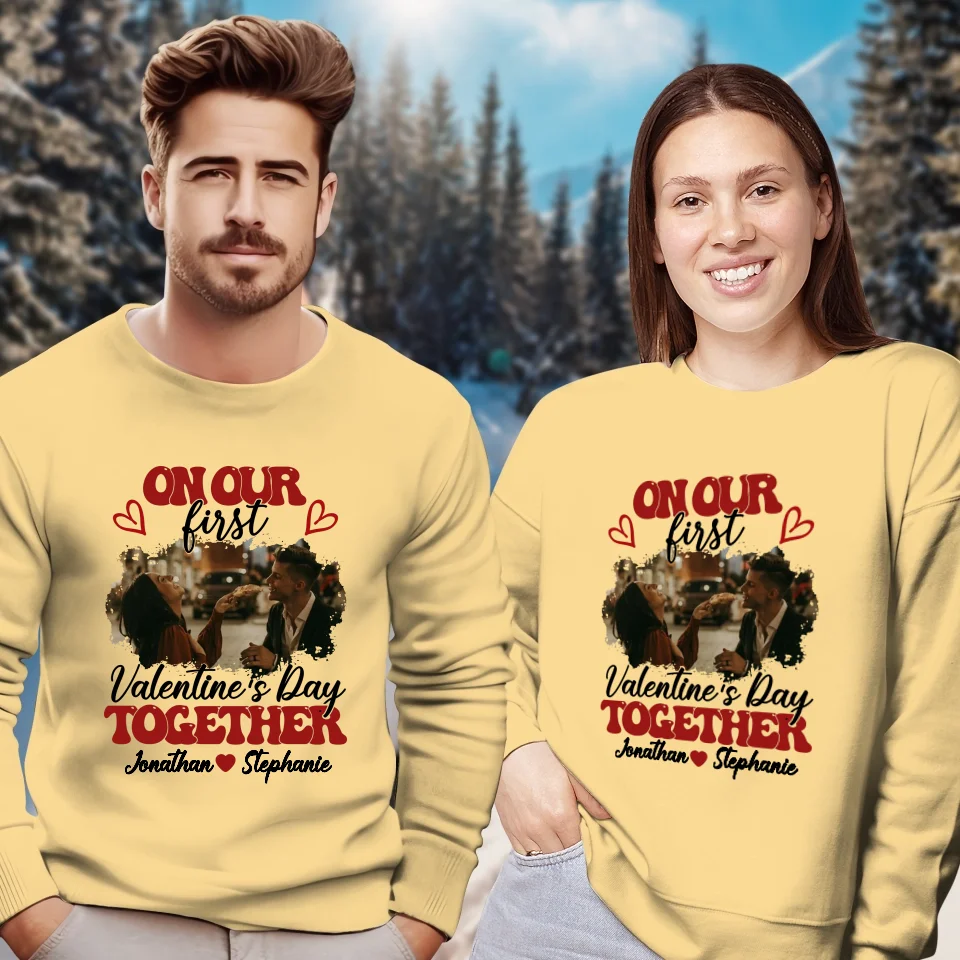 Our Very First Valentine's Day Together - Personalized Gifts For Couples - Unisex Sweater