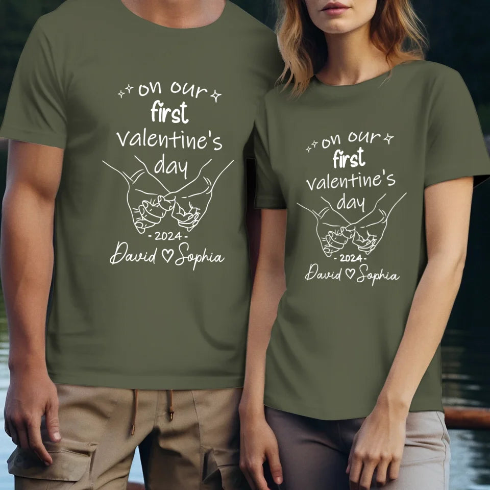 A Day To Remember: Our First Valentine's - Personalized Gifts For Couples - Unisex T-Shirt