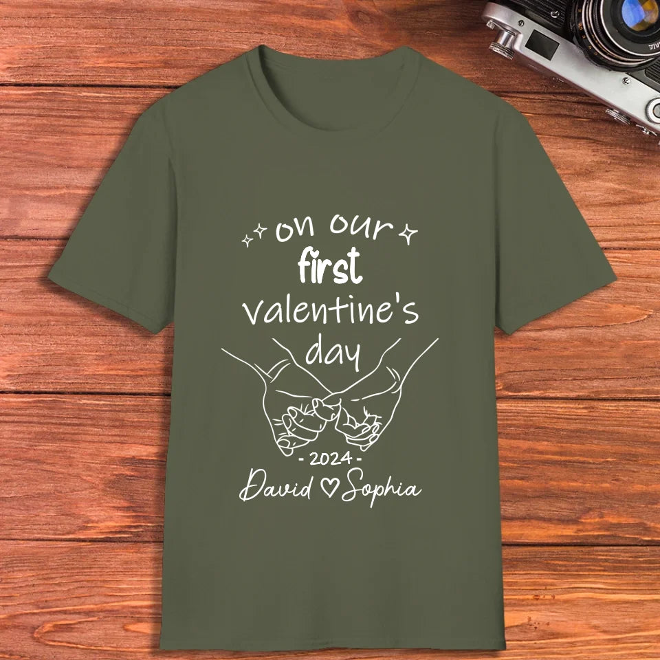 A Day To Remember: Our First Valentine's - Personalized Gifts For Couples - Unisex T-Shirt