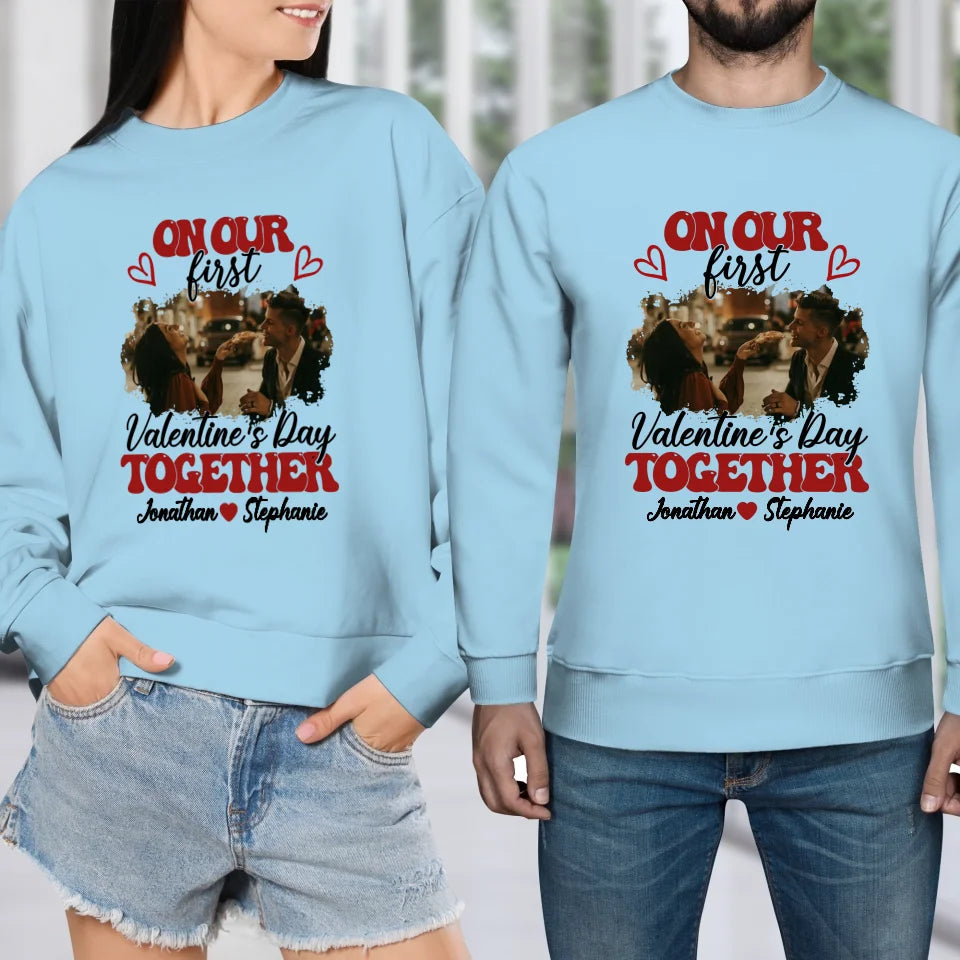 Our Very First Valentine's Day Together - Personalized Gifts For Couples - Unisex Sweater