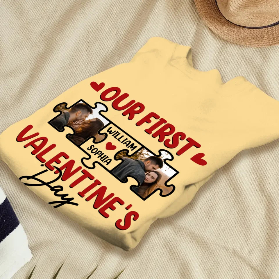 A Day In Love: Our Valentine's Celebration - Personalized Gifts For Couples - Unisex Sweater