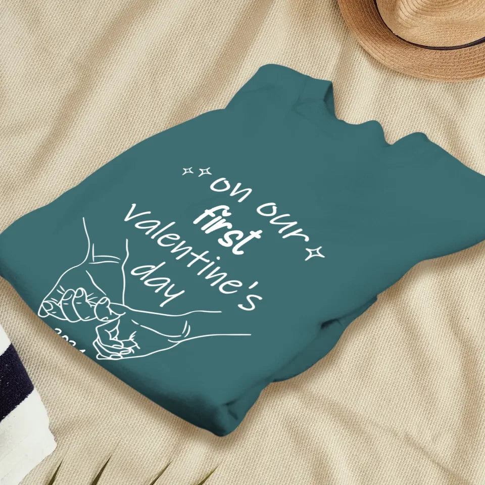 A Day To Remember: Our First Valentine's- Personalized Gifts For Couples - Unisex Sweater