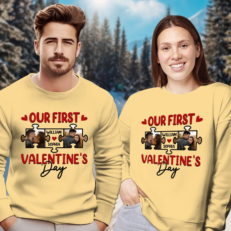 A Day In Love: Our Valentine's Celebration - Personalized Gifts For Couples - Unisex Sweater