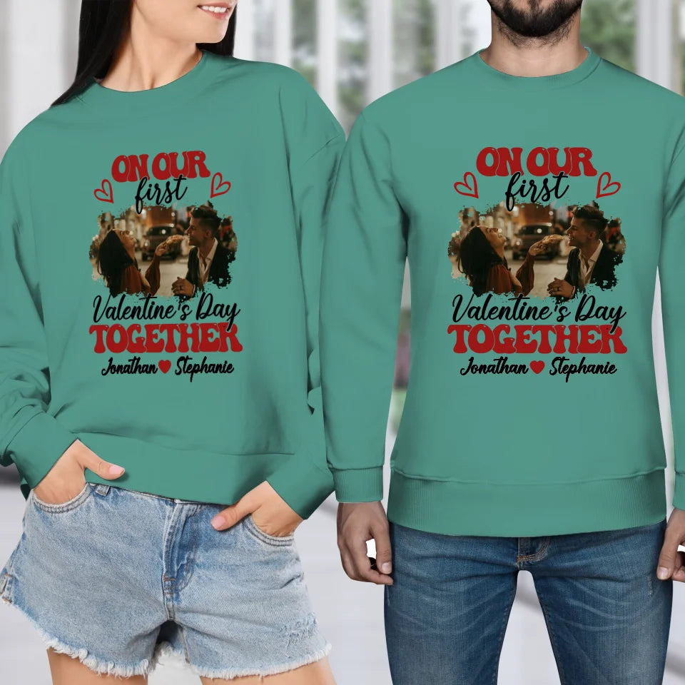 Our Very First Valentine's Day Together - Personalized Gifts For Couples - Unisex Sweater