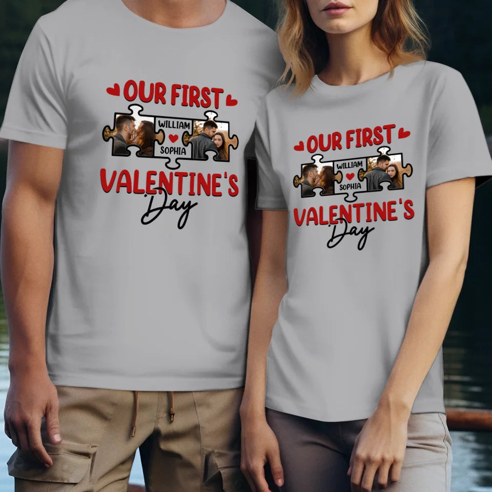 A Day In Love: Our Valentine's Celebration - Personalized Gifts For Couples - Unisex T-Shirt