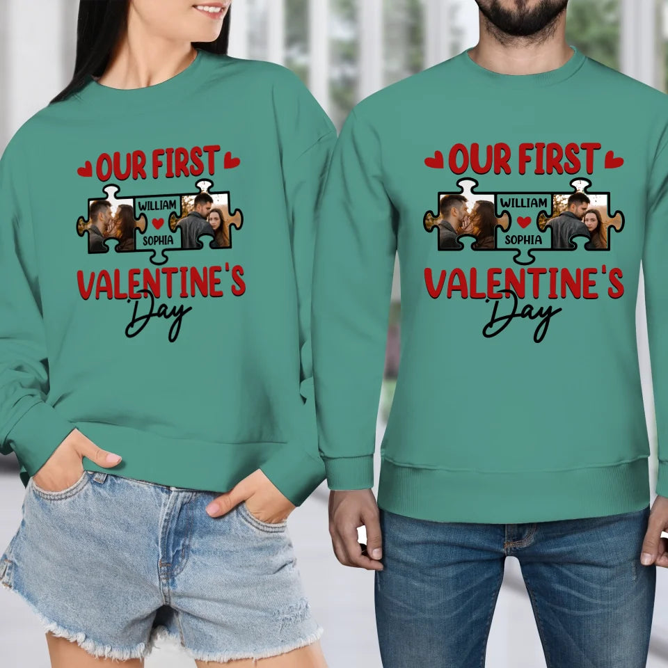 A Day In Love: Our Valentine's Celebration - Personalized Gifts For Couples - Unisex Sweater