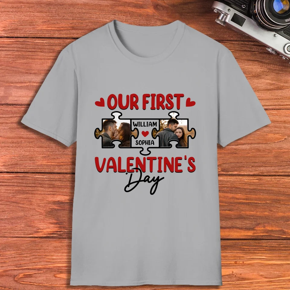 A Day In Love: Our Valentine's Celebration - Personalized Gifts For Couples - Unisex T-Shirt