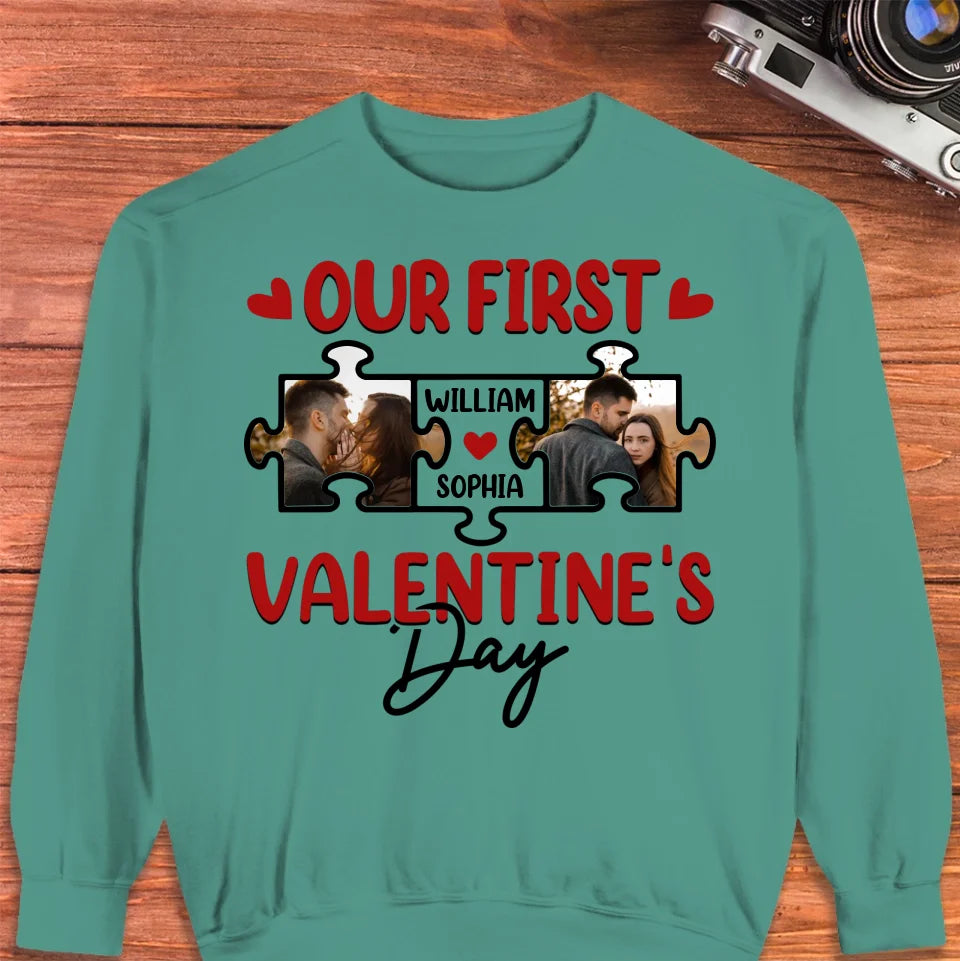 A Day In Love: Our Valentine's Celebration - Personalized Gifts For Couples - Unisex Sweater