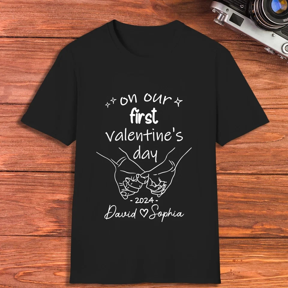 A Day To Remember: Our First Valentine's - Personalized Gifts For Couples - Unisex T-Shirt