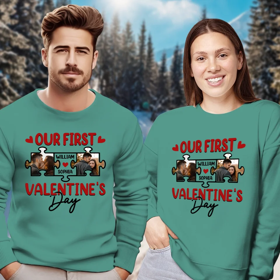 A Day In Love: Our Valentine's Celebration - Personalized Gifts For Couples - Unisex Sweater