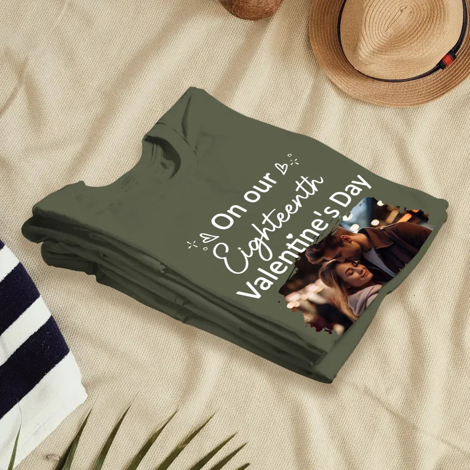 Celebrating Valentine's Day Together: Our Love - Personalized Gifts For Couples - Unisex T-Shirt