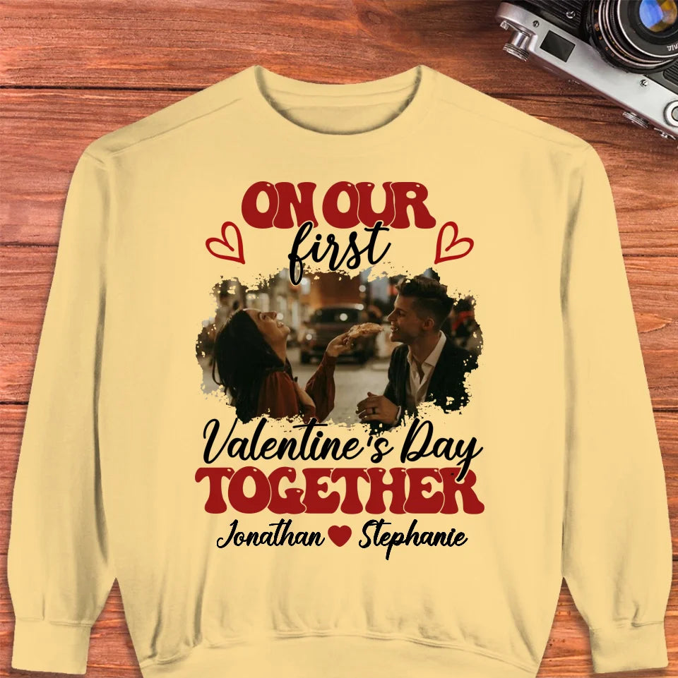 Our Very First Valentine's Day Together - Personalized Gifts For Couples - Unisex Sweater