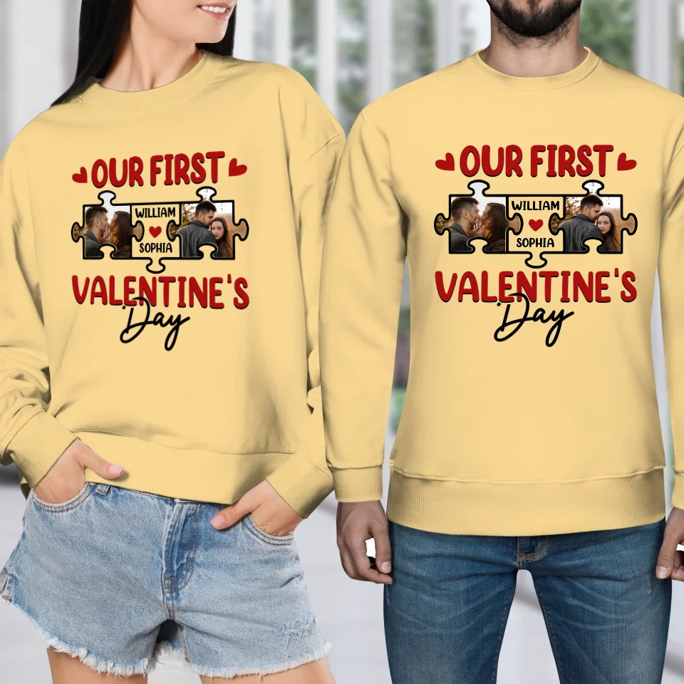 A Day In Love: Our Valentine's Celebration - Personalized Gifts For Couples - Unisex Sweater